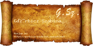 Görbicz Szabina névjegykártya